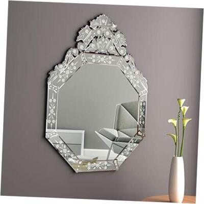  Wall Mounted Squared Mirror, Venetian W 23.5'' X H 31.5'' Round A Silver/Mirror
