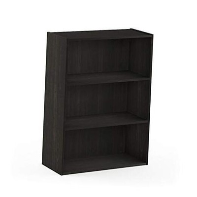  Pasir Open Shelf Bookcase, Espresso 3-Tier Brown