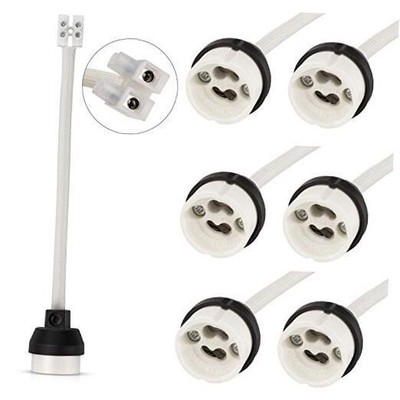  GU10 Ceramic Socket Lamp Holder, 15CM Long Wire Bulb Holder for GU10 6