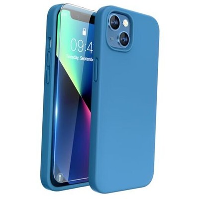  Designed for Case, with Tempered Glass Screen Protector, iPhone 13 Capri Blue