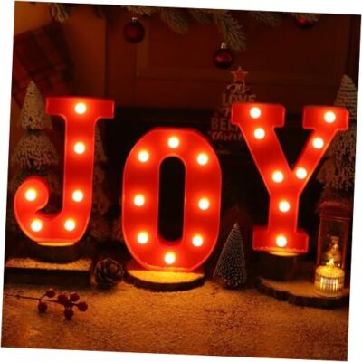 Christmas Decorations Indoor Home Decor - 3 LED 8.5 Inches Marquee Light Up