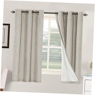  Primitive Linen Curtains 100% Blackout Curtain Drapes Burlap 42''W x 63''L Stone