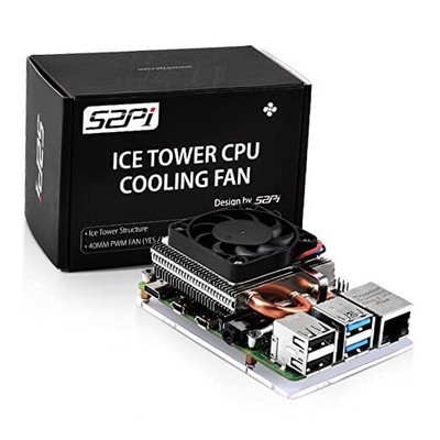  Fan for Raspberry Pi 4, Ultra Thin ICE Tower Cooler for Raspberry Pi, PWM 