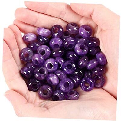  Amethyst Crystal Beads 15 mm Large Hole Beads for Jewelry Purple-Amethyst