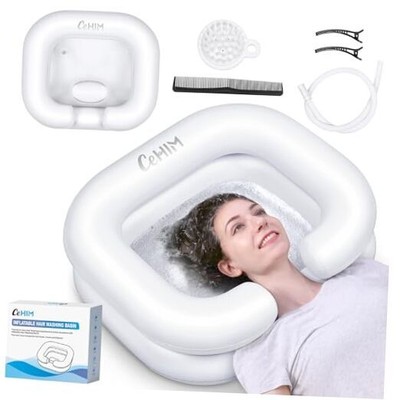 Inflatable Shampoo Basin - Portable Shampoo Bowl, Hair Washing Basin for White