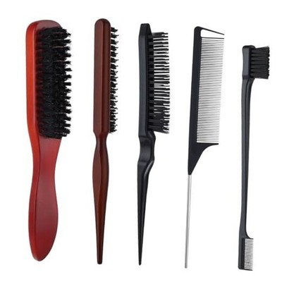 cobee 5 Pcs Slick Back Hair Brush Set, Bristle Hair Brush Edge Control Brush 