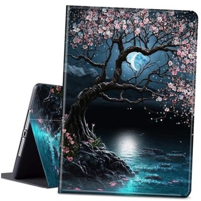 Case for Samsung Galaxy Tab S9 Plus 2023/S9 FE Plus Peach Blossoms at Night