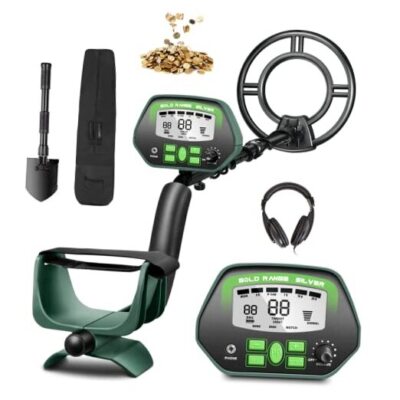 Metal Detector for Adults Professional - IP68 Waterproof Green:Detects 10''