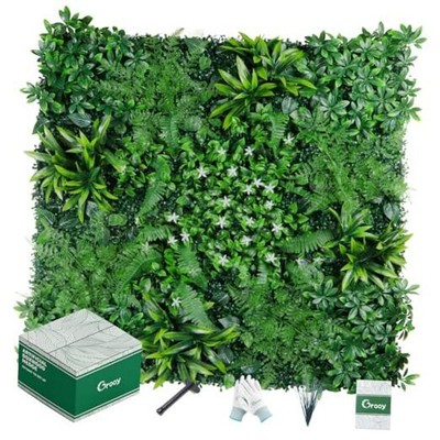 Grass Wall, Artificial Boxwood Panels 20''x20''(12pcs), Privacy 12PCS 20''x20''