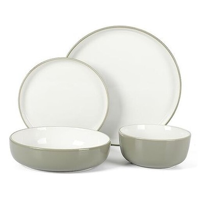  Kitchen Essentials 16 Piece Two-Tone Service for 4 (16pcs) Grey/White