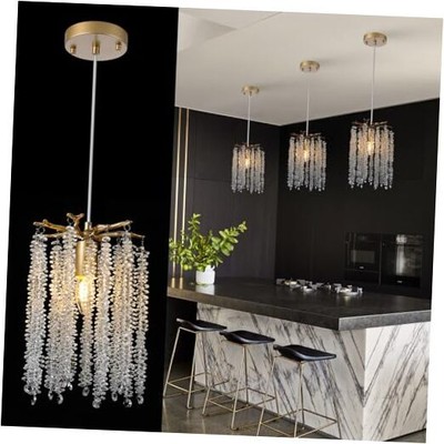 Contemporary Crystal Tree Branch Chandelier Modern Gold Raindrop 7.9in 3pack