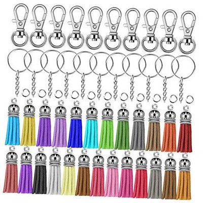  100Pcs Key Chain Rings Bulk with Tassel for Tassel Keychain 