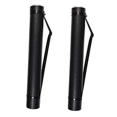  2-Pack Extendable Poster Tubes Expand from 24.5  to 40  with large Black Round
