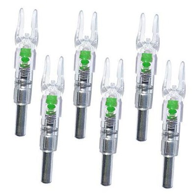6PCS-S Lighted Nocks for Arrows with .244/6.2mm Inside Diameter Green Pack of 6