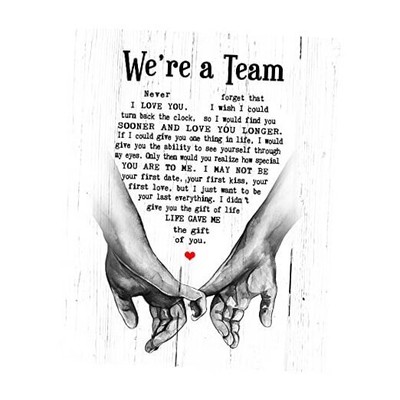 We're A Team- Wedding Vows Quotes Wall Art Decor, Inspirational Love & 