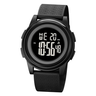 Ultra-Thin Minimalist Sports Waterproof Digital Watches Men with Wide BLACK