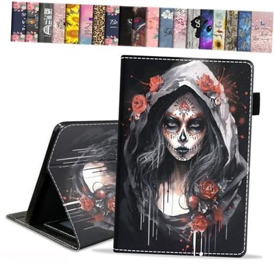 Case for Amazon Kindle Fire HD 8/HD 8 Plus Watercolor Sugar Skull Girl Flower