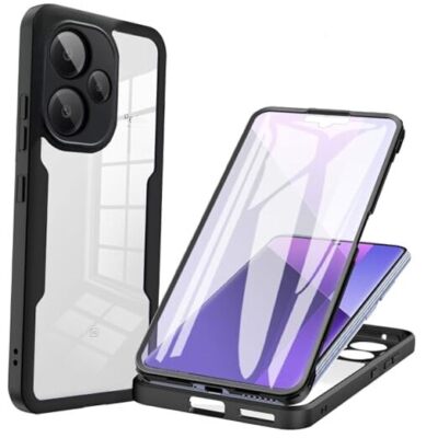 360°All-Inclusive Case for Xiaomi Poco F6/ Redmi Turbo 3, [Built in Black