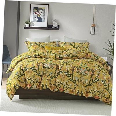 Floral Yellow Duvet Cover Queen - Queen (90'' X 90'') Yellow/Green/Orange/Teal