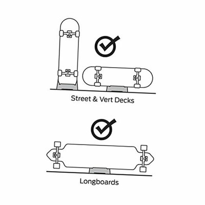 Skateboard Storage, Display, Organizer - Portable Stand 1-Pack Black
