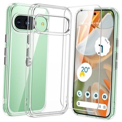  for Google Case, with 1X Screen Protector [Not Yellowing] Pixel 9/9 Pro Clear