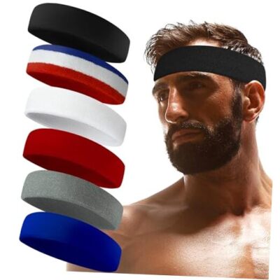 Sweatbands Sports Headband for Men & Women - Terry Cloth Moisture-Wicking 