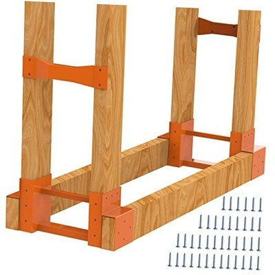 Firewood Log Storage Rack Bracket Kit with Screws Steel Fireplace 2 pieces kit