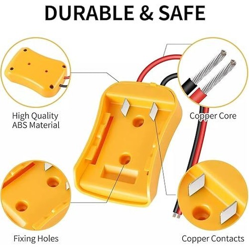 Power Connector DIY Battery Adapter Holder Dock For DeWalt 18V/20V Max Battery
