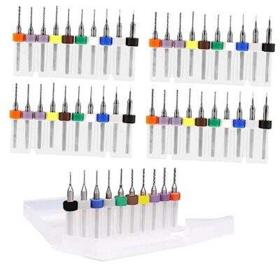 40Pcs PCB Micro Drill Bits Set, 0.1mm-1.0mm, Shank Spiral Tungsten Steel 