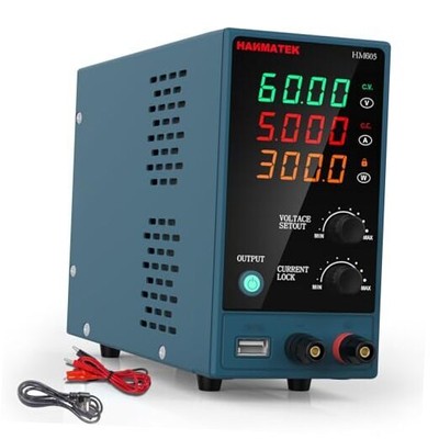 HANMATEK Adjustable DC Power Supply (0-60 V 0-5 A) with Output 60V5A