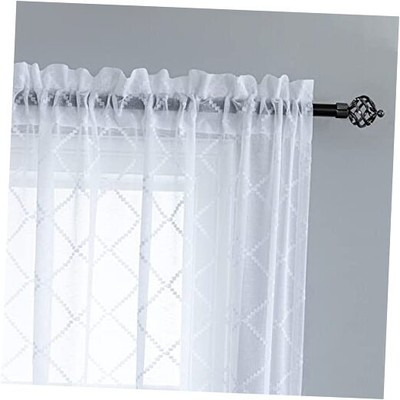  2 Panels Curtains 63 Inch Length for Bedroom Rod Pocket Sheer 52x63 White