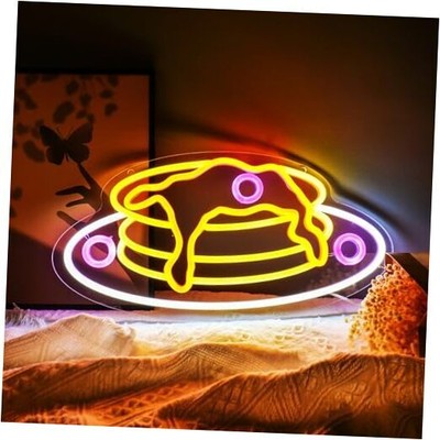 Pancake LED Neon Sign Breakfast Neon Light for Kitchen Restaurant Bakery Cafe 