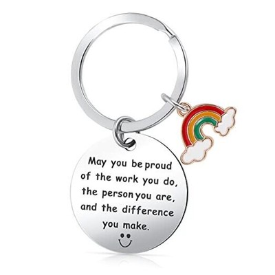 Thank You Keychain Keyring Leaving Gifts for Colleagues Employee Appreciation 