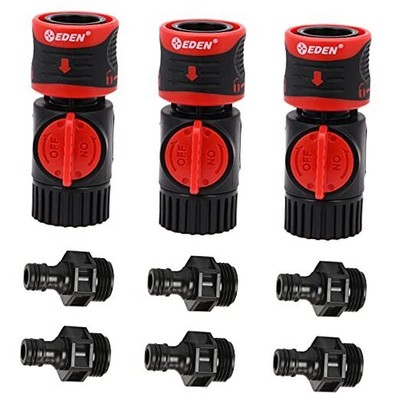 93218 Premium Garden Connect with Shutoff Valve and Water Stop & Lock 9pc Set