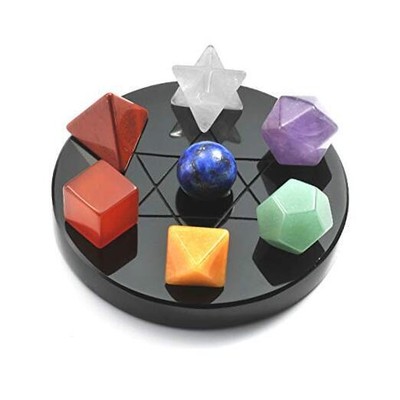  7 Chakra Healing Crystals Kit Sacred Geometry Platonic Solids Crystals Reiki 