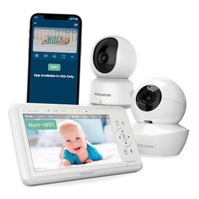  Baby Monitors Bundle - 2.4GHz WiFi Camera with App & Separate Non-WiFi Video 