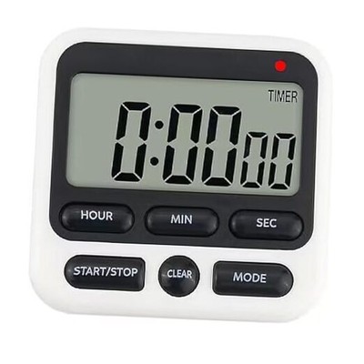 Digital Kitchen Timer 24 Hour Clock and Alarm Function with Silent or Alarm 