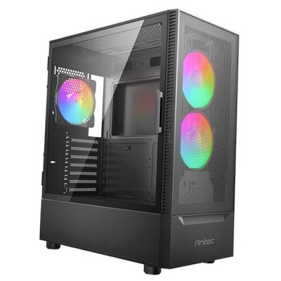  ATX Mid-Tower Case, Tempered Glass Side Panel, Full Side View, Pre NX410