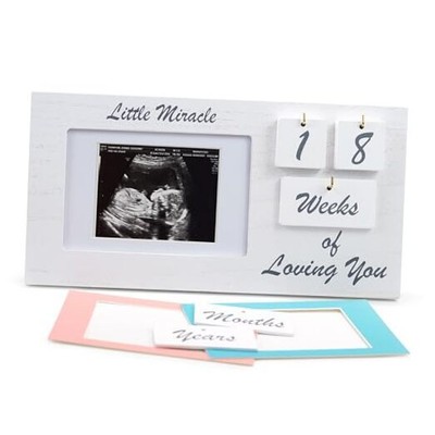 Ultrasound Picture Frames with Milestone Tracker - Multi Use Baby White