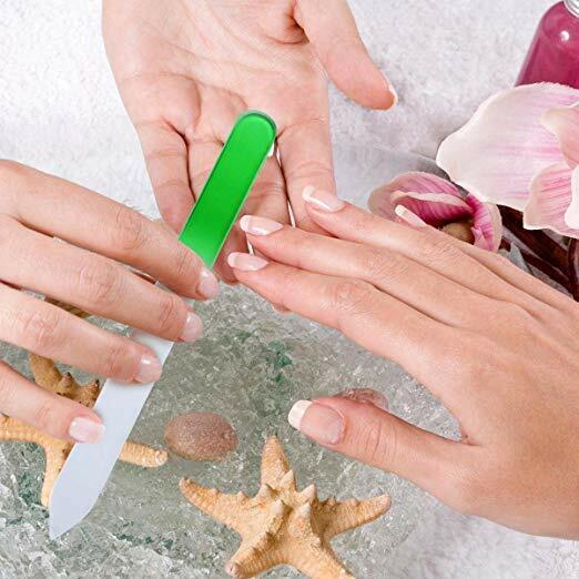 6 Pcs Double Sided Crystal Glass Nail Files Manicure Finger Pedicure File US
