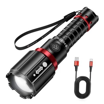  Flashlight 1400 High Lumens, Super Bright LED Rechargeable Flashlight, 