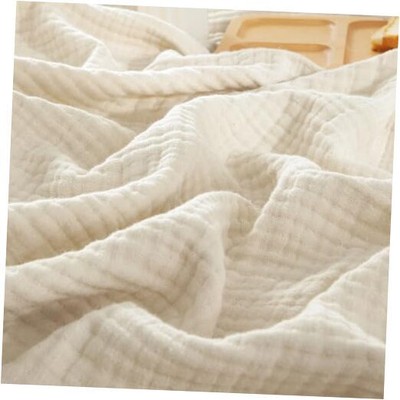  100% Cotton Muslin Throw Blanket 50'' x 60'', 4-Layer Throw(50''X60'') Beige