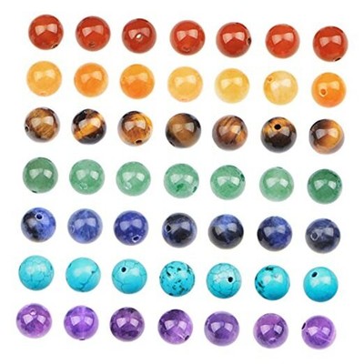  8mm Natural Loose Beads 112 Pieces for Making mala Necklace or 7 Chakra Beads