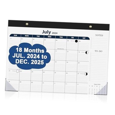 2024-2025 Desk Calendar - 18 Months Magnetic Calendar for Fridge, July 2024 