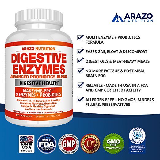 Suplemento Nutricional De Enzimas Digestivas Con Probióticos Mejora Digestión 1