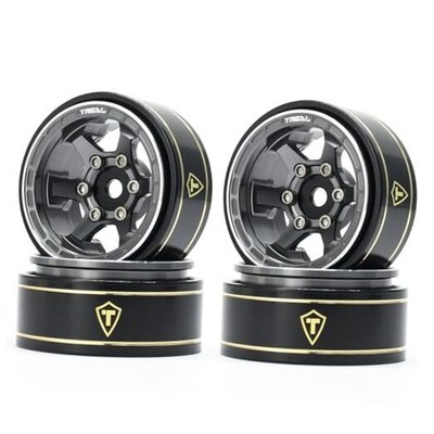  SCX24 Wheels 1.0'' Beadlock Wheels (4P) Scale-Look Concave Six Spoke Rim Gray