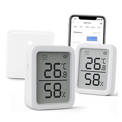  WiFi Thermometer Hygrometer Plus 2 SwitchBot Meter Plus 2 pack, Hub mini 1Pack