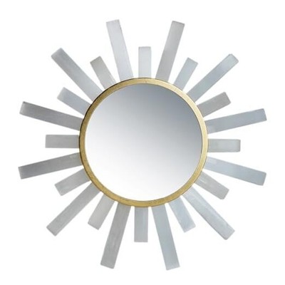 Sunburst Selenite Decorative Mirror Handcrafted for Elegant Home Décor Unique 