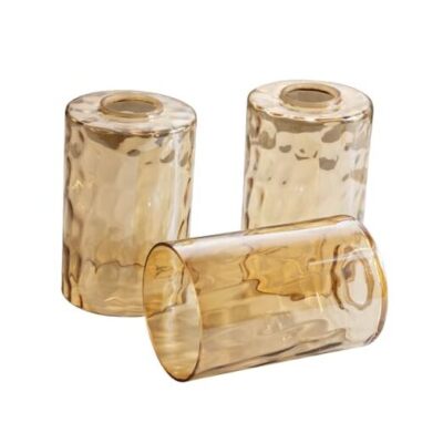 Hammered Replacement Small Lamp Shades,Water Ripple Light Covers,6 Inch Amber