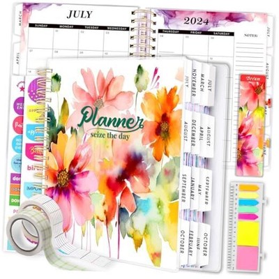 18 Months Daily Planner 2024-2025, 8.5x9.8''July.2024 Dec.2025 Academic Blossom